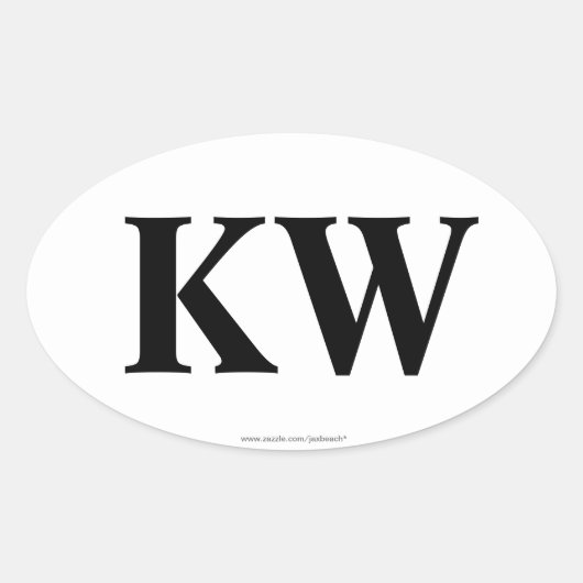 "KW" Key West Ovale Bumpersticker Sticker (Voorkant)
