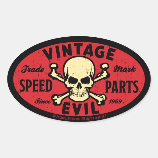 kwaad 007C Ovale Sticker (Voorkant)