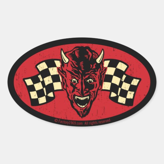 kwaad 009C Ovale Sticker (Voorkant)