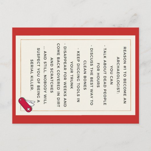 Kwaad-archeoloog Motivation Briefkaart (Voorkant)