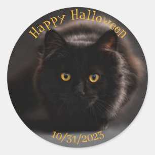 Kwaad Black Cat Spooky Halloween Ronde Sticker
