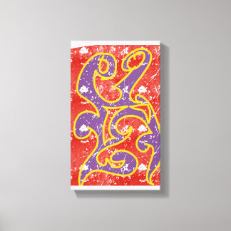 kwaadaardig abstract tribiaal ontwerp canvas afdruk