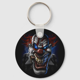 Kwaadaardig Clownengezicht Sleutelhanger