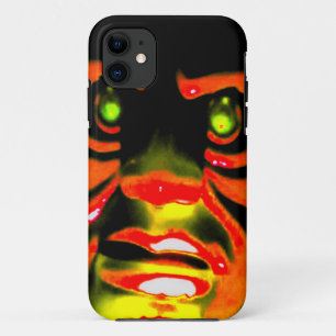 Kwaadaardig Gezicht Halloween Rode Gezicht Enge Gr iPhone 11 Hoesje