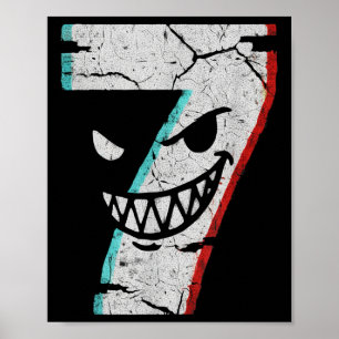 Kwaadaardig Nummer 7 T-shirt - 7 At 9 Grap 67 Meme Poster