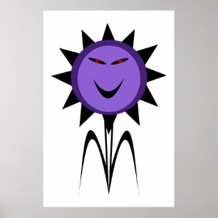 Kwaadaardige bloem Kawaii Goth Halloween-poster Poster