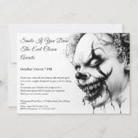 Kwaadaardige Clown Halloween Uitnodiging – Sinu sm