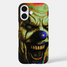 Kwaadaardige clown iPhone 16 telefoonhoesje. iPhone 16 Hoesje
