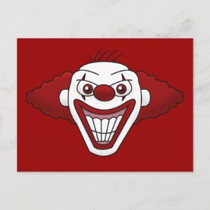 Kwaadaardige Clownansichtkaart Briefkaart