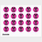 Kwaadaardige Emo Konijn Crossbones Ronde Sticker (Vel)
