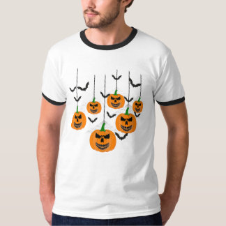 Kwaadaardige Halloween Pompoenlantaarns met Vleerm T-shirt