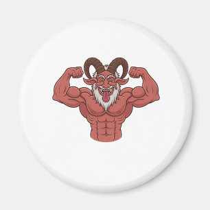 Kwaadaardige Krampus Kerstmis Spieren Trainen Fitn Magneet