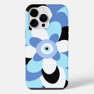 Kwaadaardige Oog Bloemen Zachte Blauwe Griekse Amu iPhone 14 Pro Max Hoesje
