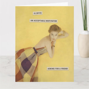 Kwaadaardige Retro Huisvrouw Kaart