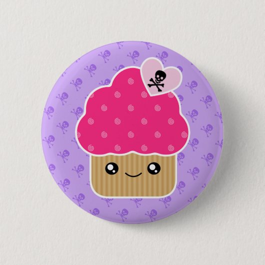 Kwaadwillige cupcake des Death Kawaii Button Badge (Voorkant)