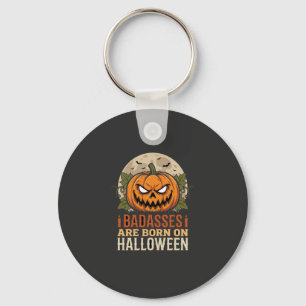 Kwaaie Kerels Worden Geboren op Halloween Pompoen Sleutelhanger