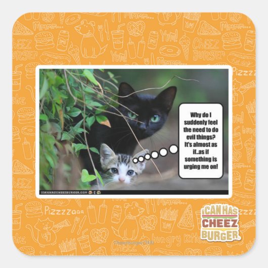 kwade dingen vierkante sticker (Voorkant)