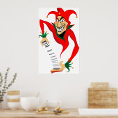 Kwade Grinning Jester Joker met Jack-in-the-Box Poster (Keuken)