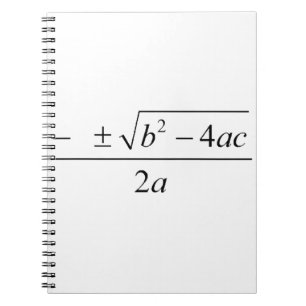 kwadratische formule, geek, quadratische vergelijk notitieboek