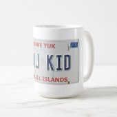 Kwaj Kind Vanity License Bord Coffee Mok (Voorkant rechts)