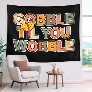 Kwak Kwak Tot Je Wobbelt Grappige Thanksgiving Wandkleed