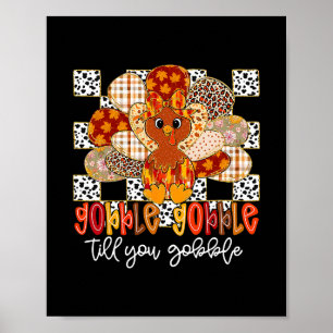 Kwak kwak tot je wobbelt Kalkoen Thanksgiving Poster
