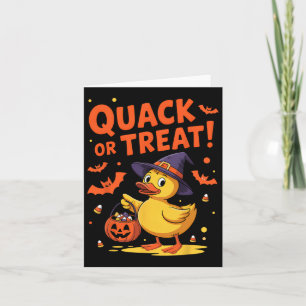 Kwak of Snoep Leuke Rubberen Eend Halloween Kaart