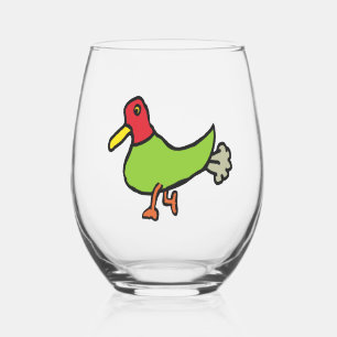 Kwakende Eend Wijnglas Zonder Voet
