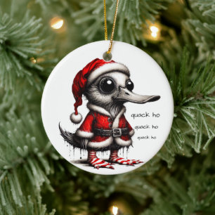 Kwakkende Eend Kerst Keramisch Ornament