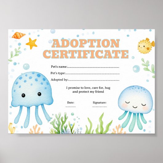 Kwal adopteert een huisdiercertificaat poster (Voorkant)