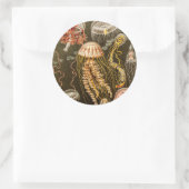  kwal Antiek Jelly Fish Sjabloon Ronde Sticker (Tas)