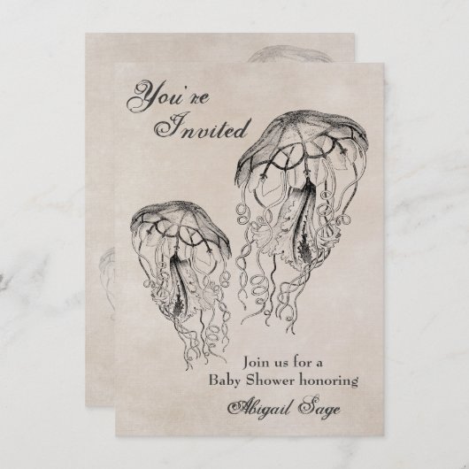 kwal Baby shower Beach Uitnodiging (Voorkant / Achterkant)