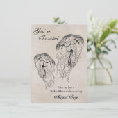 kwal Baby shower Beach Uitnodiging (Staand voorkant)