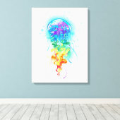 Kwal met regenboogkleuren canvas afdruk (Insitu (Houten vloer))