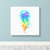 Kwal met regenboogkleuren canvas afdruk (Insitu (Houten vloer))