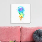 Kwal met regenboogkleuren canvas afdruk (Insitu (Woonkamer))