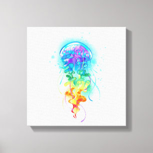 Kwal met regenboogkleuren canvas afdruk