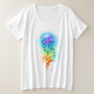 Kwal met regenboogkleuren grote maat t-shirt