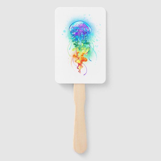 Kwal met regenboogkleuren handwaaier (Achterkant)