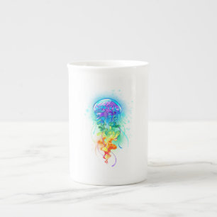 Kwal met regenboogkleuren porselein kop