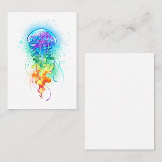 Kwal met regenboogkleuren visitekaartje (Voorkant / Achterkant)