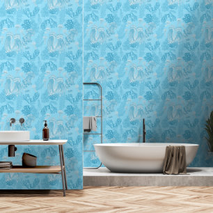 kwal pastelblauw behang