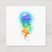 Kwal van de regenboog vierkante visitekaartje (Achterkant)
