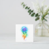 Kwal van de regenboog vierkante visitekaartje (Staand voorkant)