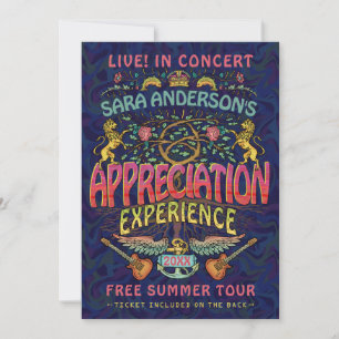 Kwalificatieband Retro 70s concertkaartenthema Kaart