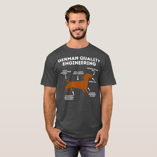 Kwaliteit Duitse Techniek Dachshund Lover Hond T-shirt (Voorkant volledig)