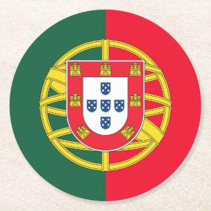 Kwaliteit Portugese vlag Ronde Kartonnen Onderzetter