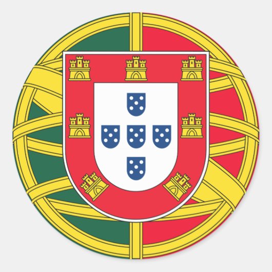 Kwaliteit Portugese vlag Ronde Sticker (Voorkant)