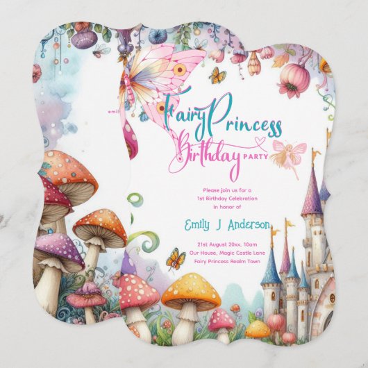 Kwaliteit Prinses Fairy Dochter Verjaardag Fairyco Kaart (Voorkant / Achterkant)