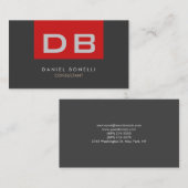 Kwaliteit rood grijs monogram uniek visitekaartje (Voorkant / Achterkant)